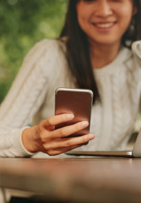 young woman on smart phone