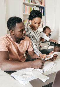 family discussing something